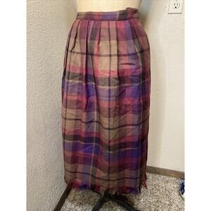 Vintage Victoire size 6 Wool with Satin Lining Multicolor Wool Skirt